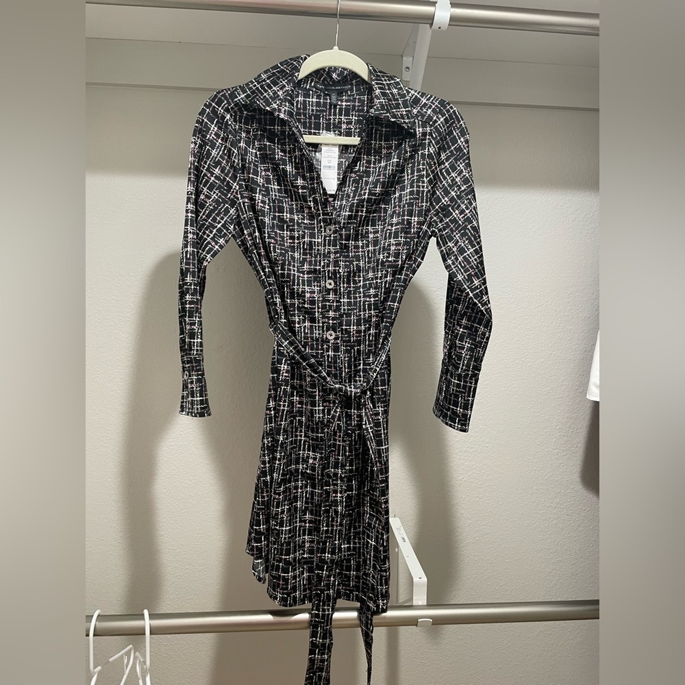 NWT White House Black Market button up dress with waist tie
